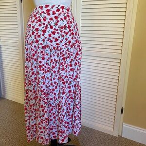 Sezane Tammie Skirt in Coral Flowers 36 4
